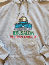 Grey hoodie "Jerusalem capital of Palestine" – Men's size L