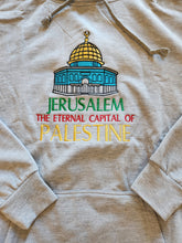 Grey hoodie "Jerusalem capital of Palestine" – Men's size L