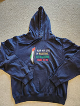Blue hoodie "Palestine lives in me" – Men's size XL