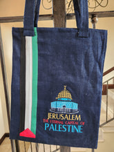 Denim shopping bag "Jerusalem capital of Palestine"