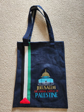 Denim shopping bag "Jerusalem capital of Palestine"